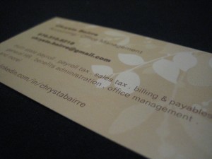 Chrysta Bairre Business Card